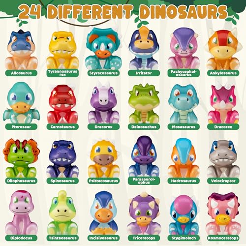DMIGHT Party Favors for Kids 24PCS Dinosaur Squishy ToysGoodie Bag Stuffers Pinata StuffersBirthday Gifts for Boys GirlsTreasure Chest PrizesClassroom Prizes for Kids Dinosaur Dinosaur - Image 5