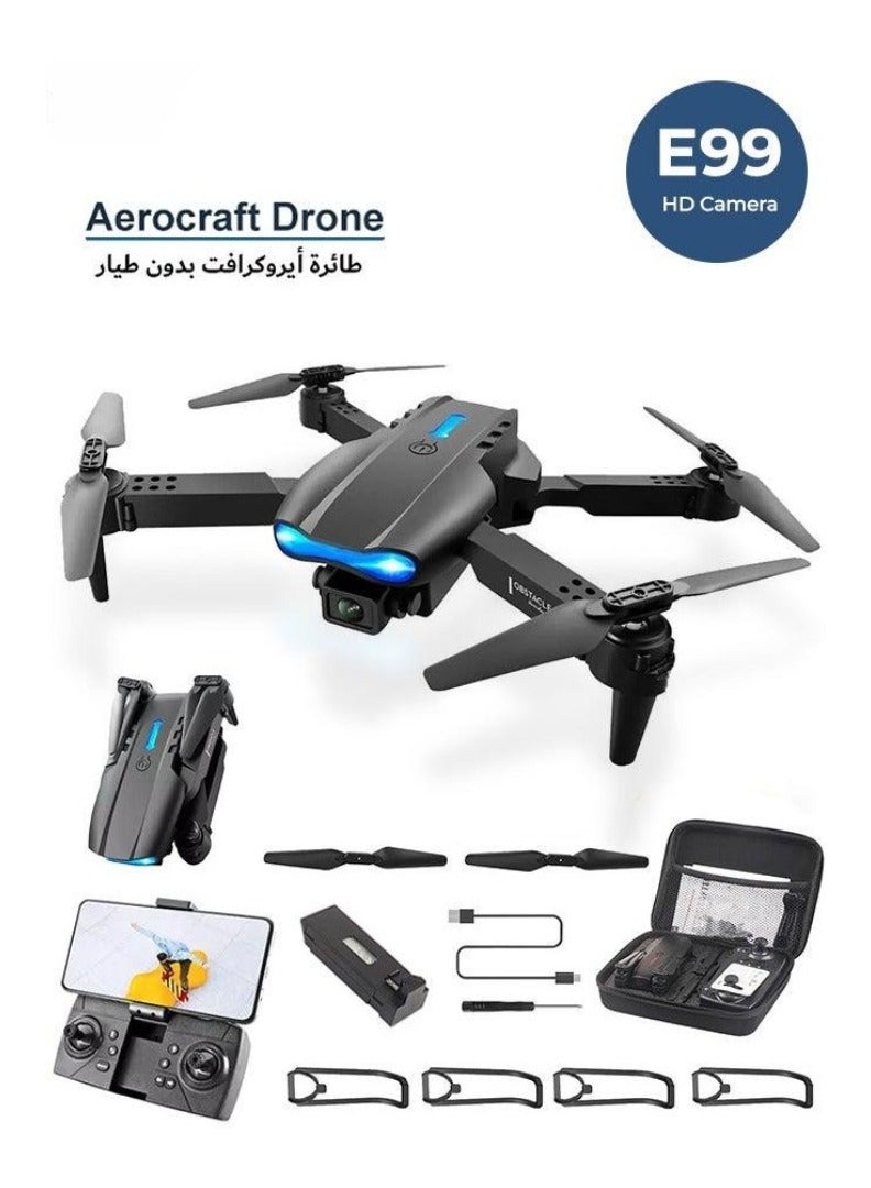 ELTRAZONE E99 Black Foldable Drone with HD Camera – FPV WiFi Live Streaming, Remote Control Quadcopter, Long Battery Life, Easy to Fly, Perfect for Kids, Adults & Beginners - Image 1