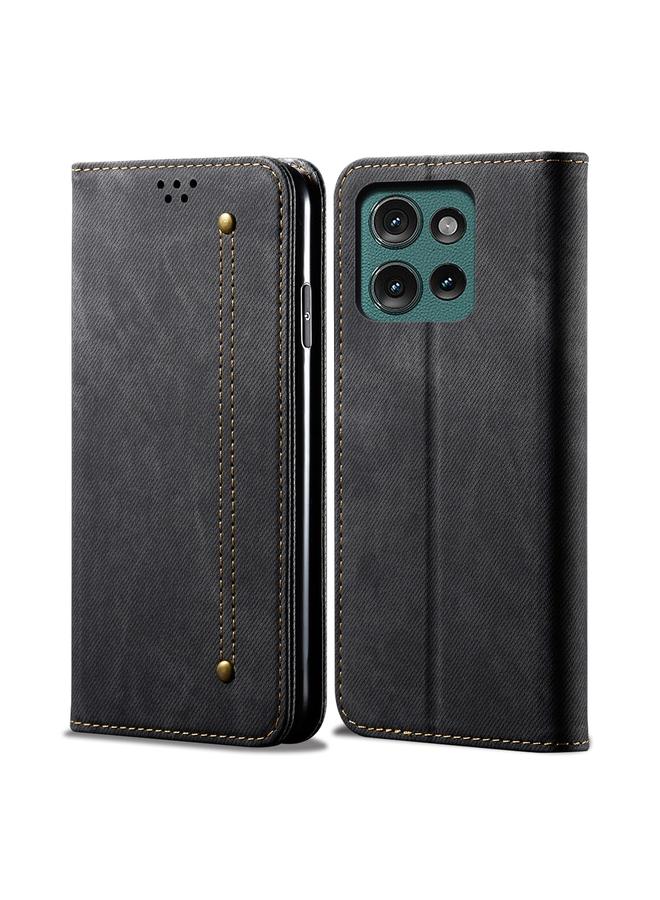 S-TOP Case For Motorola Moto G75 5G Denim Texture Flip Leather Phone Case - Image 1