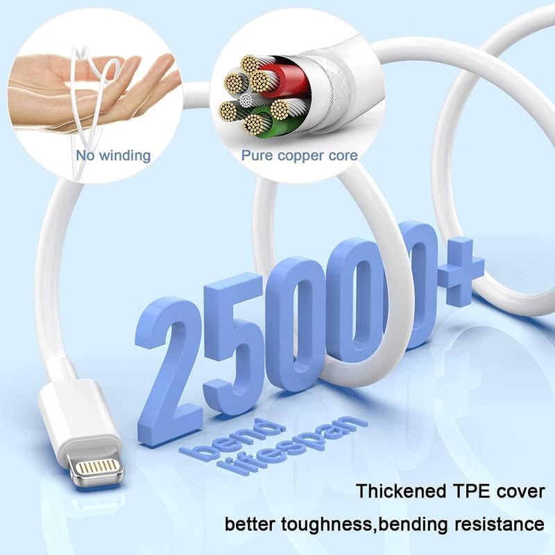 DreemTeam iPhone Fast Charger,[Apple MFi Certified] iPhone Charger Fast Charging Apple Wall Charger Block 6FT USB C Lightning Cable Cord Type C Adapter for iPhone 14 Pro Max/13/12 Mini/11/10/XS Max/XR/X/8/7/SE - Image 5