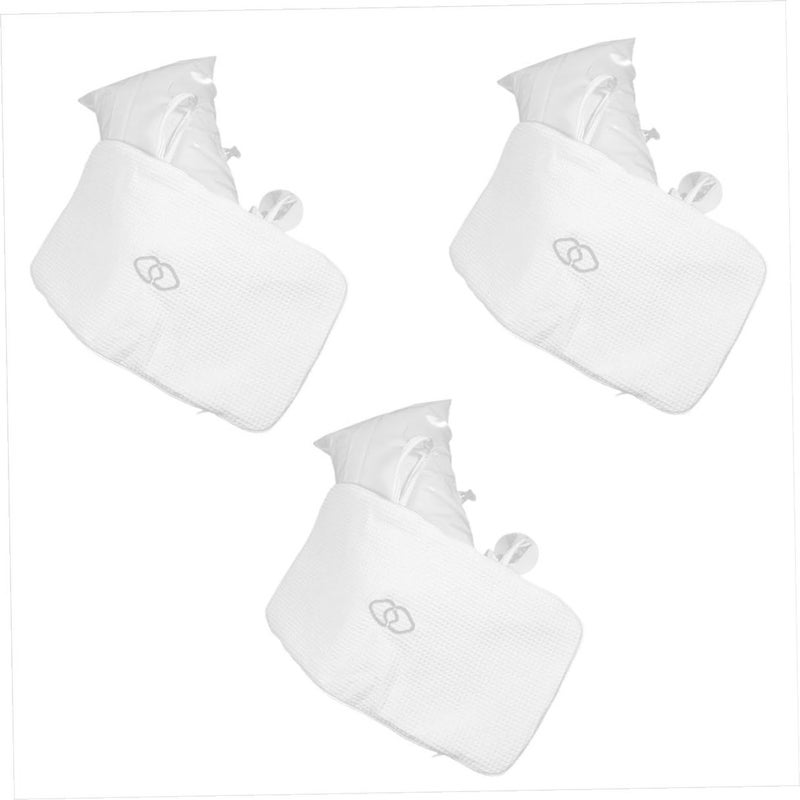 3pcs White Inflatable Bath Pillow with Non Slip Suction Cups for Head Neck Support - Image 2