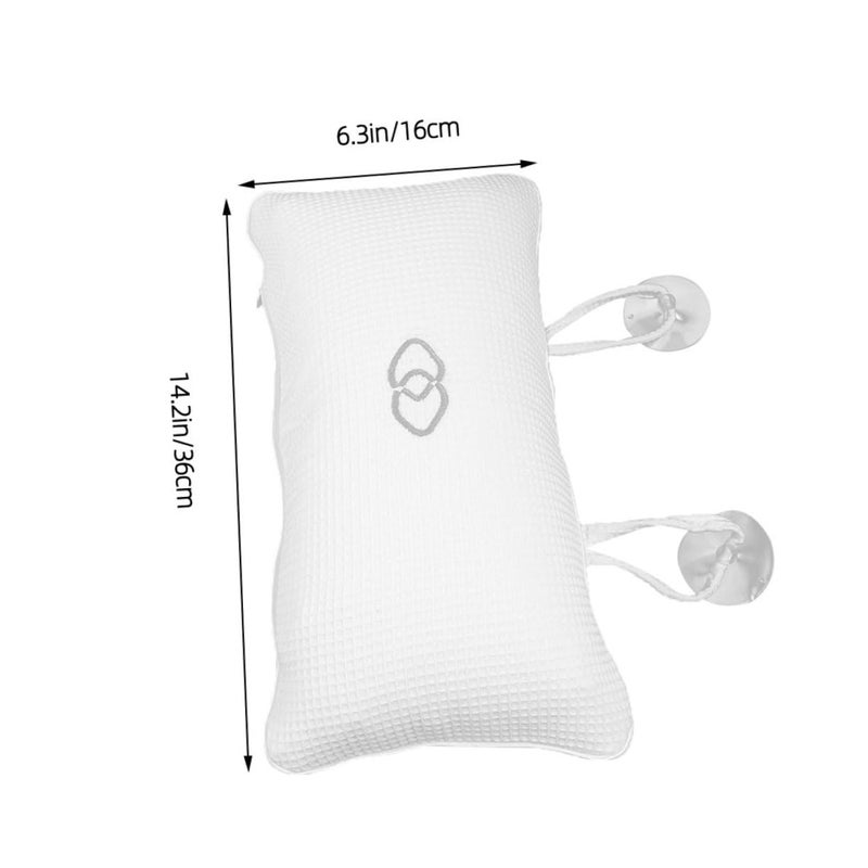 3pcs White Inflatable Bath Pillow with Non Slip Suction Cups for Head Neck Support - Image 3
