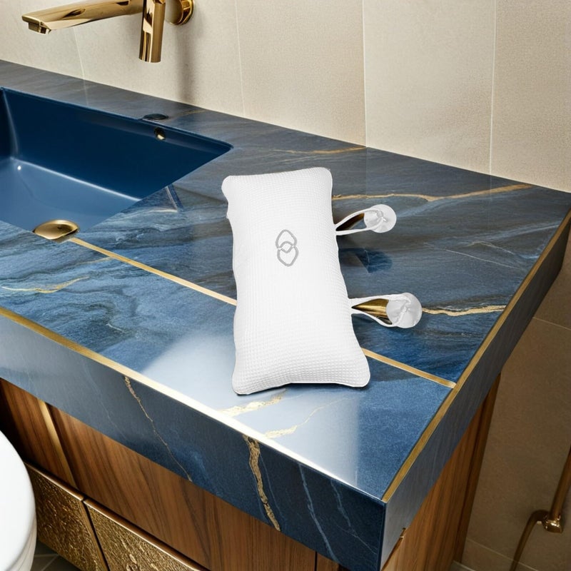 3pcs White Inflatable Bath Pillow with Non Slip Suction Cups for Head Neck Support - Image 5