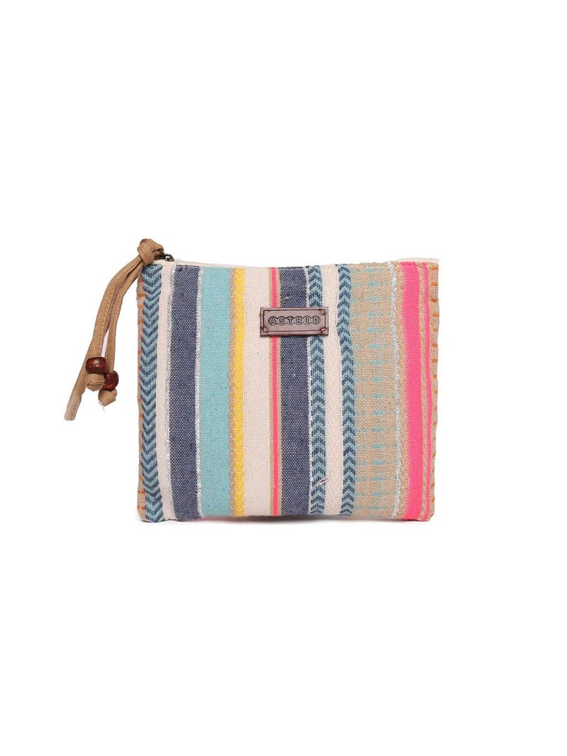 ASTRID Cotton Travel/Make Up Pouch (Multicolor) - Image 1