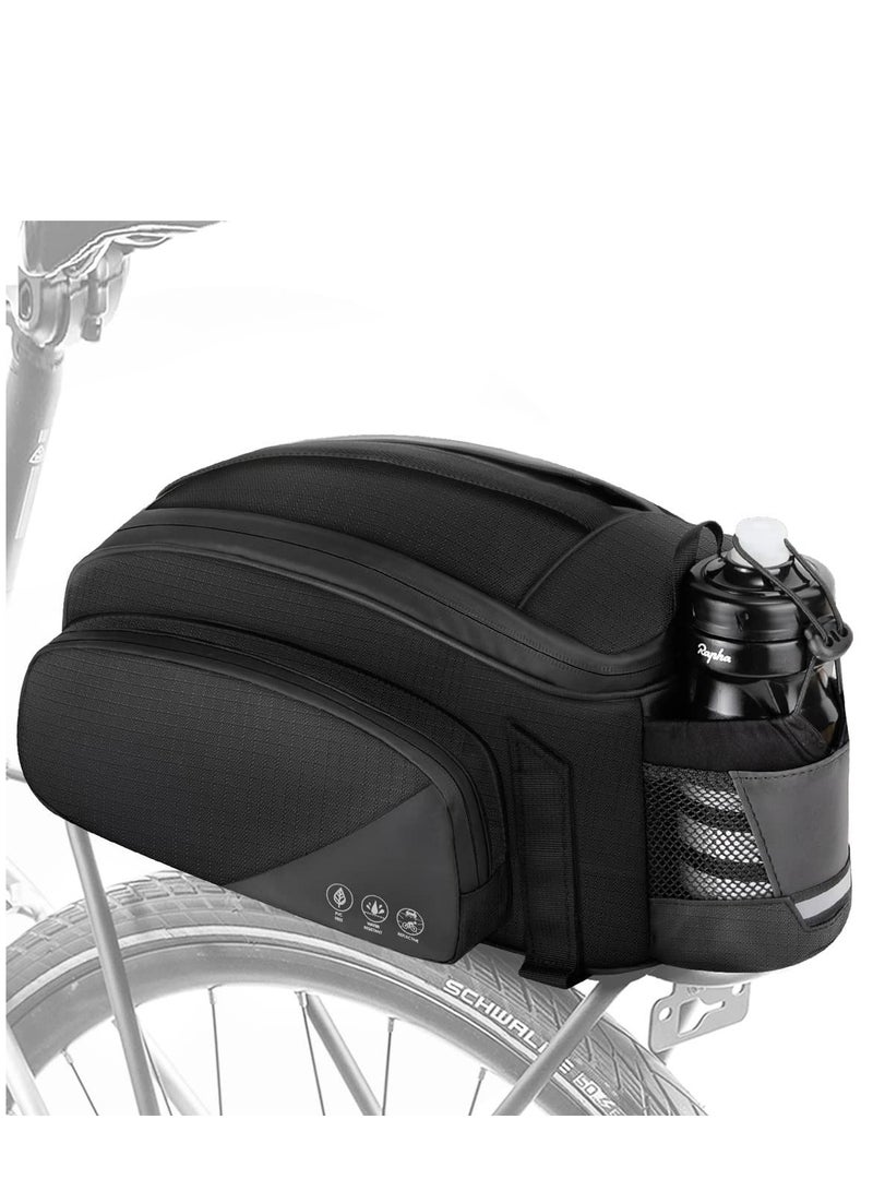 SYOSI Bicycle Rack Bag, 12L Multifunctional Waterproof Reflective Bicycle Rear Seat Bag Cycling Bike Rack Seat Bag Rear Trunk Pannier Backseat Bag Handbag Shoulder Bag  - Image 1