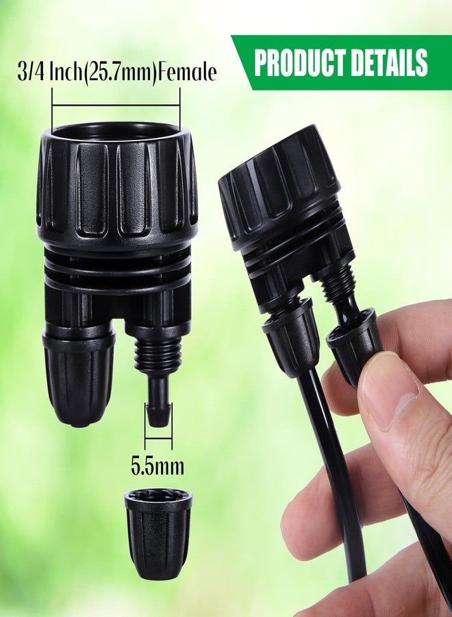 FULAIERGD US Standard New Faucet Adapter， 3/4'' to 1/4'' Hose Adapter Convert 3/4" Female GHT to 1/4" Irrigation Tubing,for Irrigation Fittings Misting Cooling Systems (2 -Way to 1/4" Pipe Connector) - Image 2