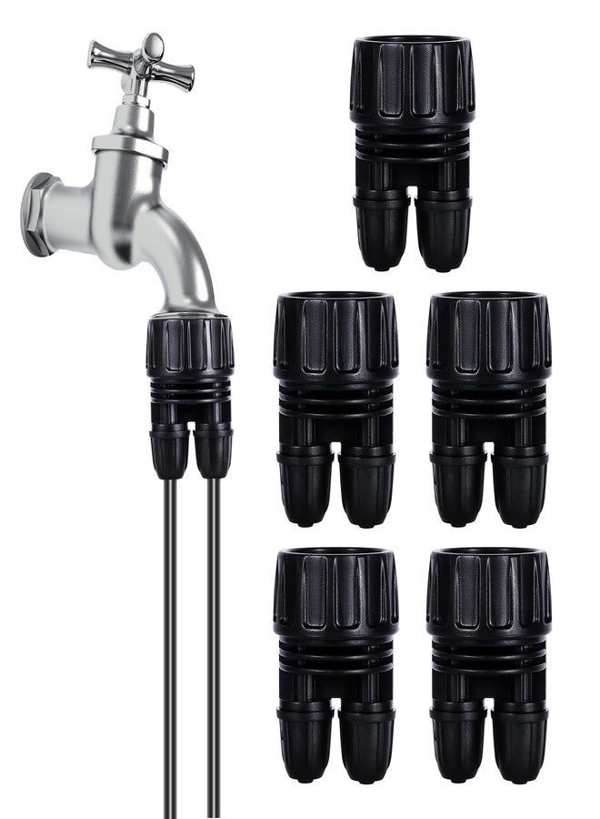 FULAIERGD US Standard New Faucet Adapter， 3/4'' to 1/4'' Hose Adapter Convert 3/4" Female GHT to 1/4" Irrigation Tubing,for Irrigation Fittings Misting Cooling Systems (2 -Way to 1/4" Pipe Connector) - Image 1