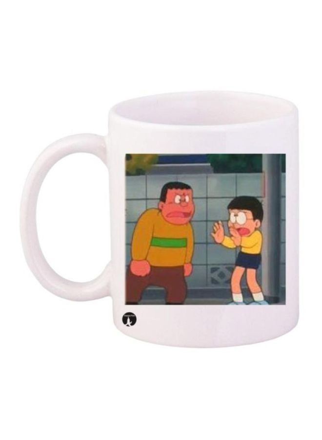 RKN Doraemon Printed Coffee Mug White/Brown/Pink - Image 1