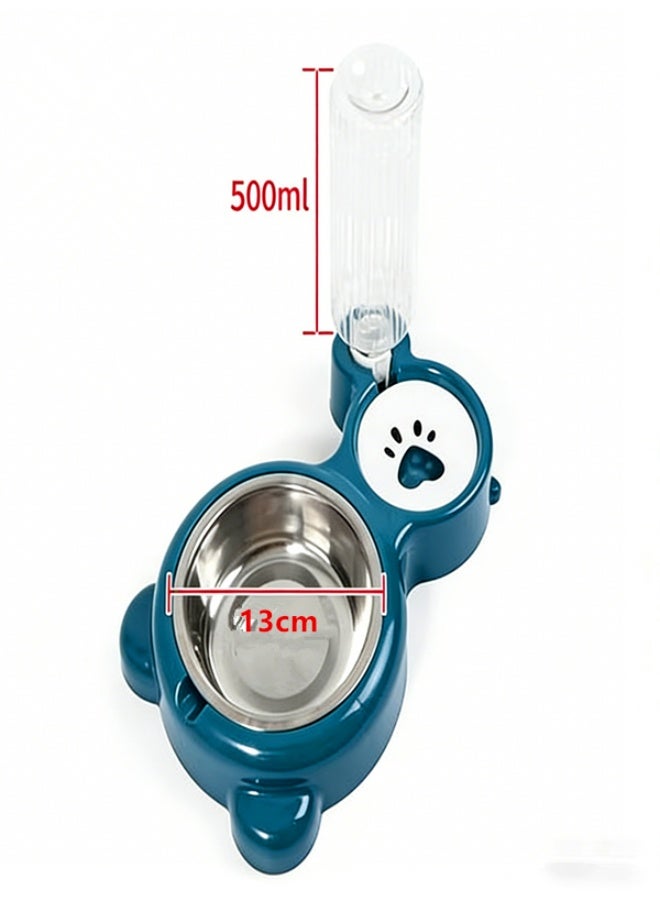Automatic Double Pet Bowl Blue/White  The diameter of the food bowl is 130 millimeters
