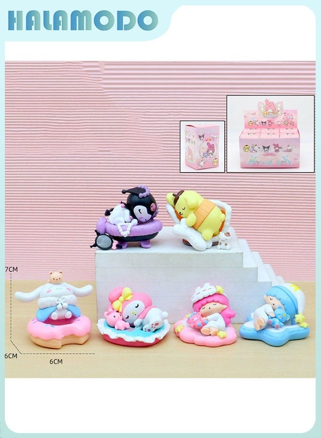 هالامودو سانريو 6 - مجموعة قطعة من النغمة الساحرة في الصناديق العمياء للنوم جميلة ومليئة بالفضول وتمويل ممتعة لعرض سطح المكتب عندما يكون الصندوق العمياء مفتوحاً - Image 1