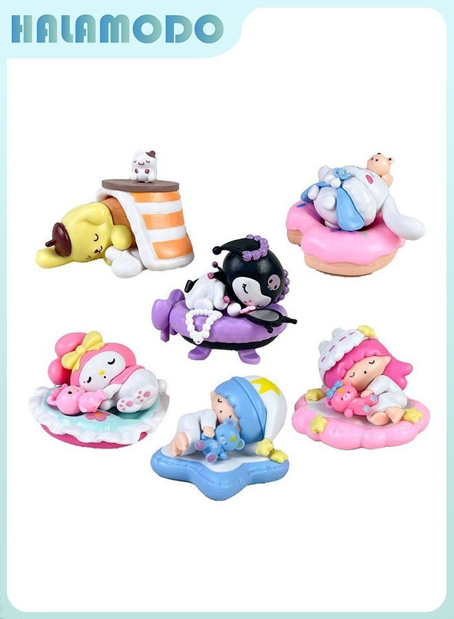 هالامودو سانريو 6 - مجموعة قطعة من النغمة الساحرة في الصناديق العمياء للنوم جميلة ومليئة بالفضول وتمويل ممتعة لعرض سطح المكتب عندما يكون الصندوق العمياء مفتوحاً - Image 2