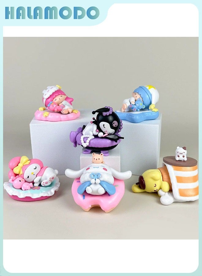 هالامودو سانريو 6 - مجموعة قطعة من النغمة الساحرة في الصناديق العمياء للنوم جميلة ومليئة بالفضول وتمويل ممتعة لعرض سطح المكتب عندما يكون الصندوق العمياء مفتوحاً - Image 3