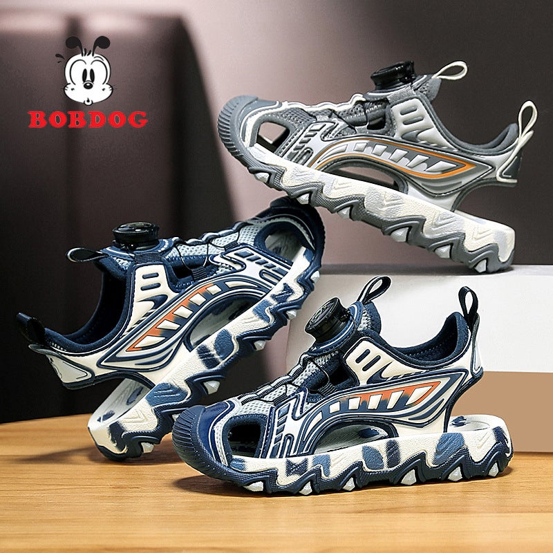 Babu Bean Children'S Sandals Boys Style Baotou 2025 Soft Bottom Non-Slip Sandals For Boys Middle And Big Children - Image 2