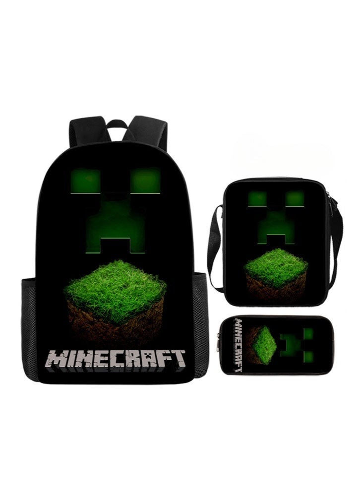 ماين كرافت حقيبة ظهر ماين كرافت الجديدة ، مقلمة ، حقيبة ، بدلة من ثلاث قطع ، حقيبة سفر رياضية ترفيهية للرجال والنساء ، حقيبة ظهر مدرسية للطلاب - Image 1
