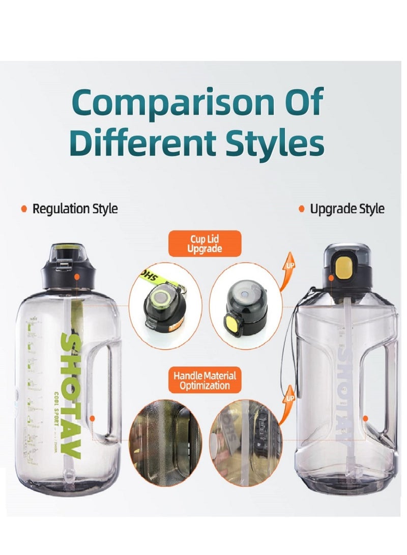 SHOTAY 1500ml Healthy Leak-Proof Sports Water Bottle with Removable Straw, Time Markers and Motivational Quotes - Multi-Purpose (Clear Color) - Image 3