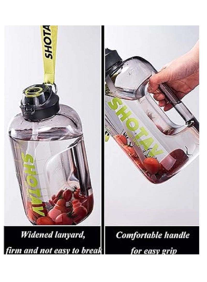 SHOTAY 1500ml Healthy Leak-Proof Sports Water Bottle with Removable Straw, Time Markers and Motivational Quotes - Multi-Purpose (Clear Color) - Image 2