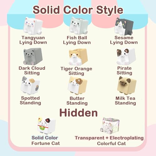 BEEMAI Square Cat Series Blind Pack 5PCs in one Bag Random Design Cute Figures Collectible Toys Birthday Gifts - Image 5