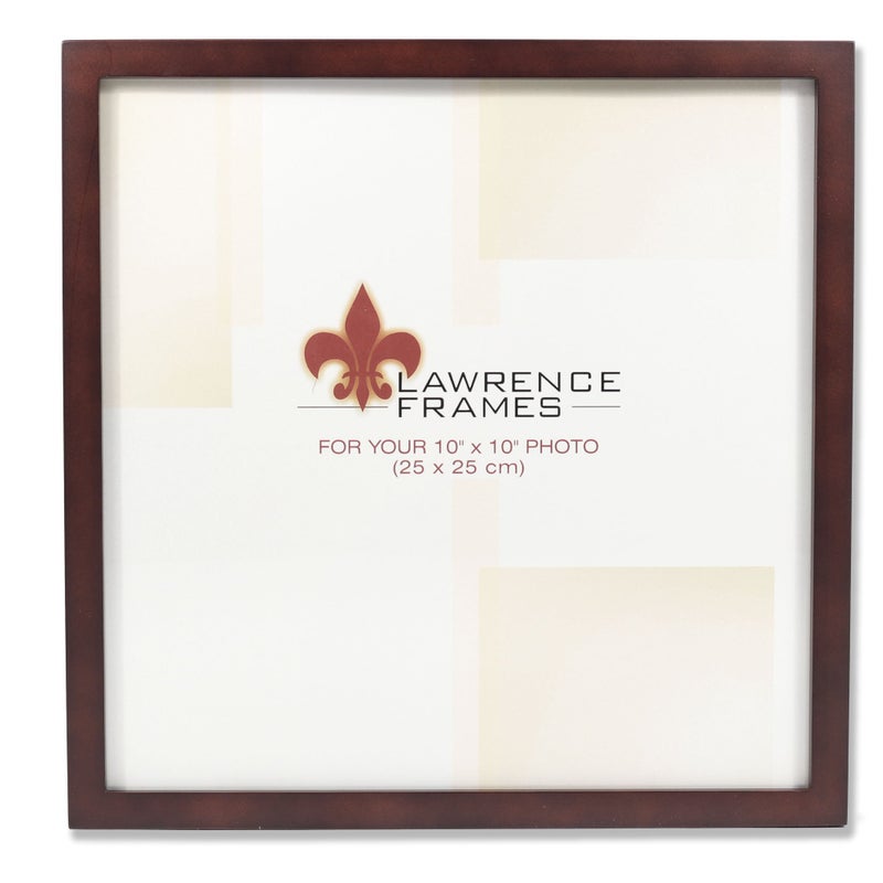Lawrence Frames 755910 Espresso Wood Picture Frame, Dark Walnut, 10x10 - Image 1