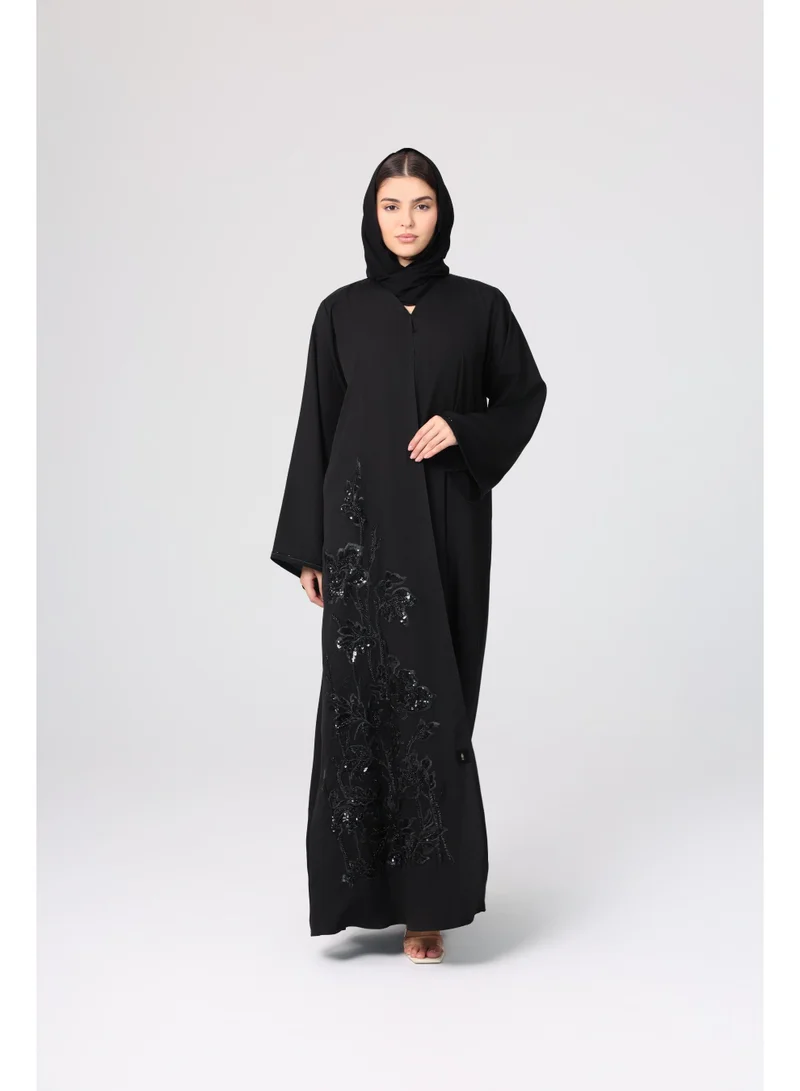 اكسا عباية فخمة تطريز شك سادة ABY1131