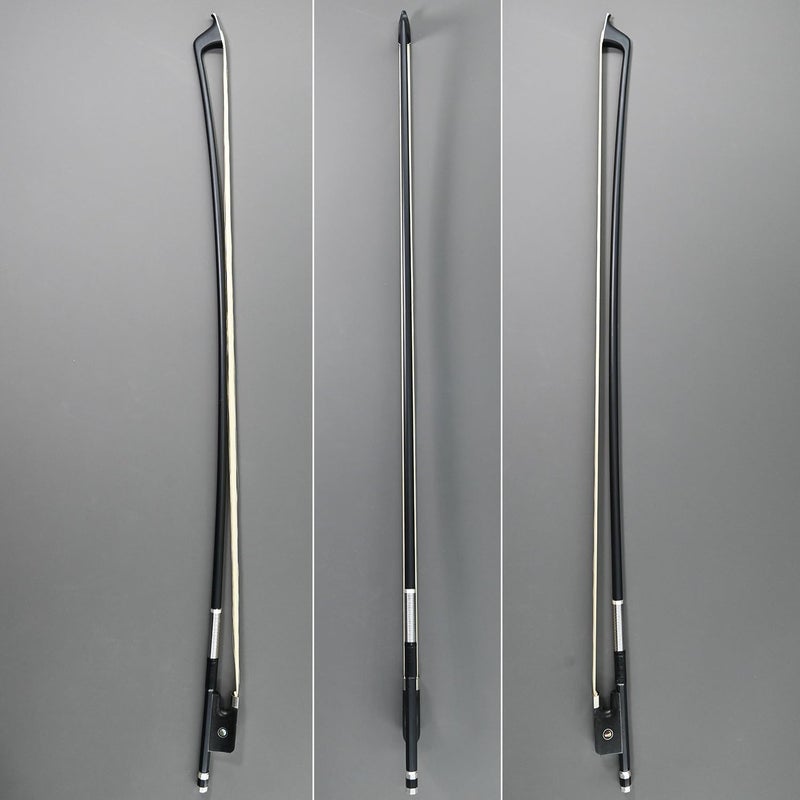 VINGOBOW Carbon Fiber Cello Bow Half 1/2 Size 100C 2/4 Advanced Level Parisian Eyes Ebony Frog Unbleached Mongolian Horse Hair Pernambuco Performance Powerful and Wild Tone 63cm - Image 4