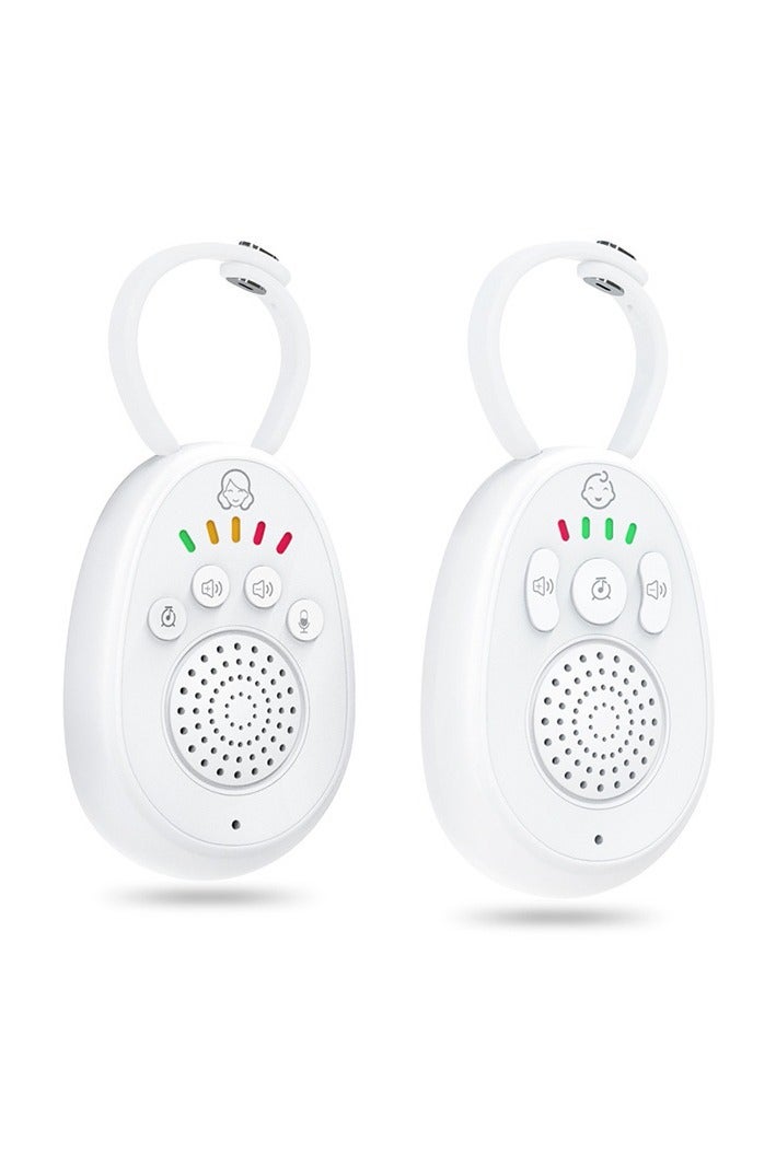 Xkimos Baby Audio Monitor, Digital Audio Baby Monitor, Wireless Rechargeable Baby Care Monitor, Two-Way Audio and Lullaby, Long Range DECT Digital Technology 12 Hours Battery Life, White - Image 1