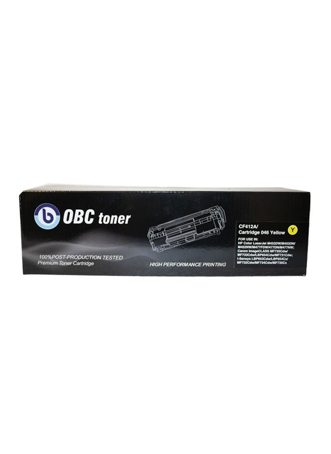 او بي سي - خرطوشة حبر OBC متوافقة مع HP 410A و Canon 046 - أصفر التي توفر طباعة احترافية وعالية الجودة مع سعة طباعة تصل إلى 2300 صفحة. مناسبة للمكاتب التي تحتاج إلى ألوان زاهية ودقة طباعة متميزة. - Image 1