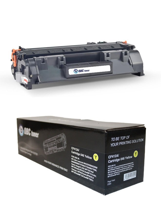 او بي سي - خرطوشة حبر OBC متوافقة مع HP 410A و Canon 046 - أصفر التي توفر طباعة احترافية وعالية الجودة مع سعة طباعة تصل إلى 2300 صفحة. مناسبة للمكاتب التي تحتاج إلى ألوان زاهية ودقة طباعة متميزة. - Image 1