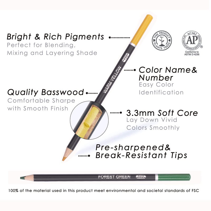 KALOUR Premium Colored Pencils,Set of 120 Colors,Artists Soft Core with Vibrant Color,Ideal for Drawing Sketching Shading,Coloring Pencils for Adults Beginners kids - Image 3