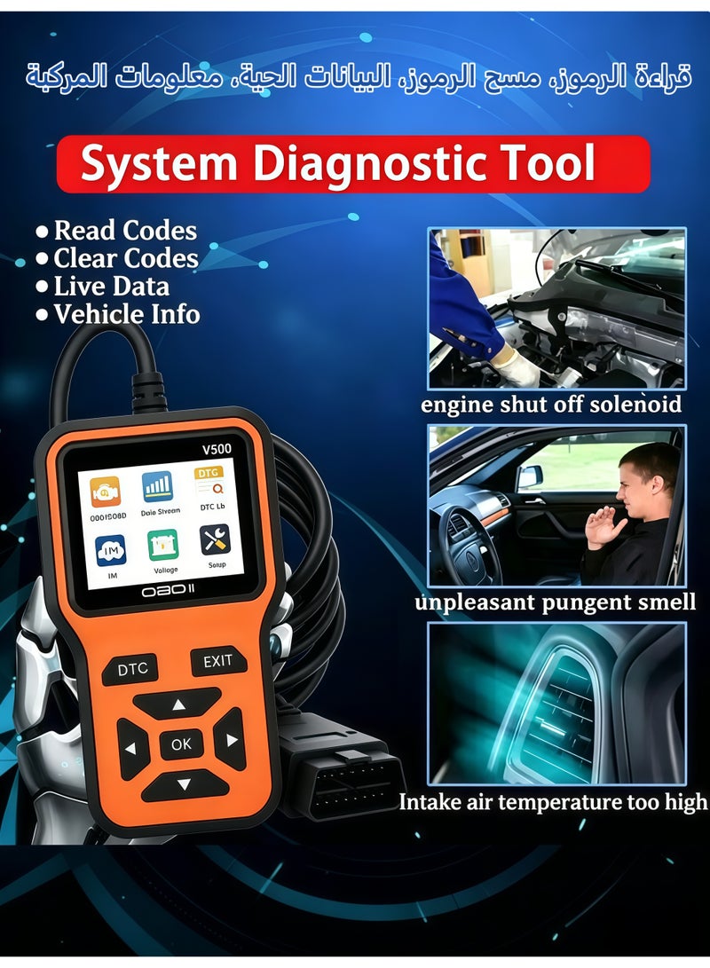 BS OBD2 Universal Scanner Diagnostic Tool - Check Engine Light Code Scanner Tool with Reset|DTC| Data Stream| I/M Readiness| 2.8-inch Color Screen|Car & Truck Scan Tool for All Vehicles Since 1996. - Image 3