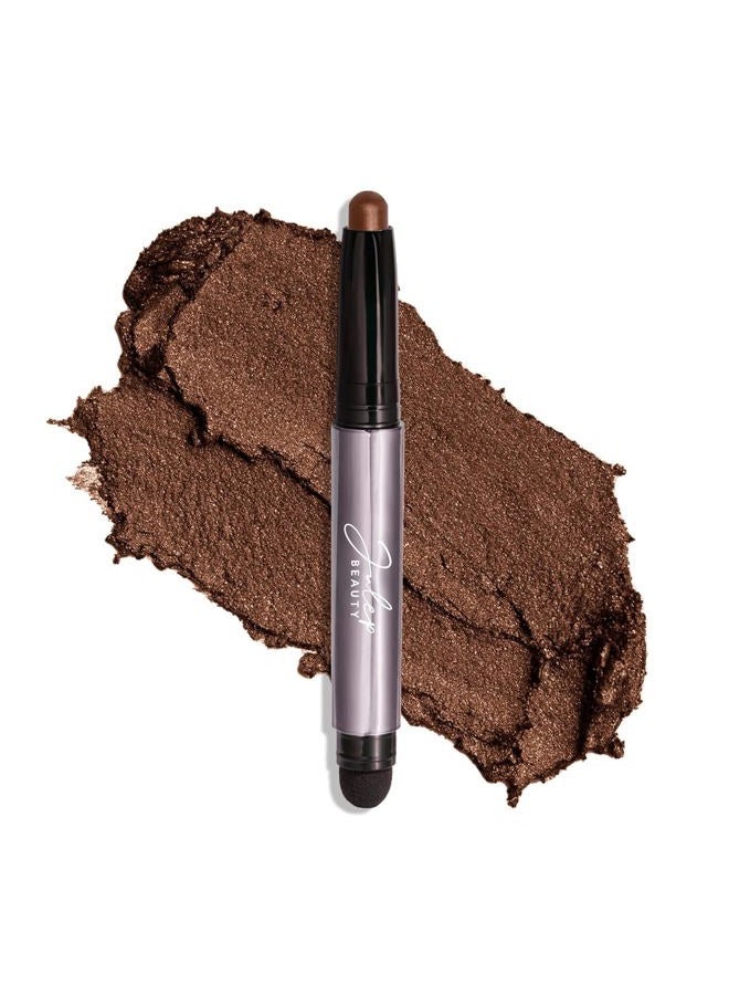 Julep ظلال عيون 101 قلم ظلال عيون كريمي إلى بودرة مقاوم للماء - كاكاو لامع - يدوم طويلاً، مقاوم للتجاعيد، ظلال عيون بني غني مع ممسحة مدمجة - Image 1