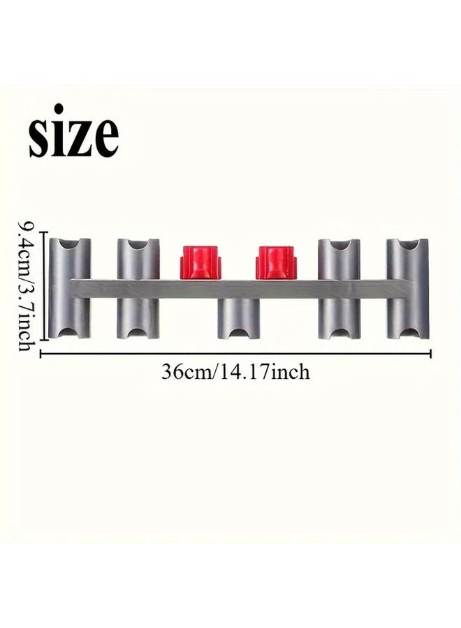 Gray Wall Mounted Vacuum Cleaner Head Holder Space Saving Easy Installation Durable Plastic Storage Box With Hook - Image 4