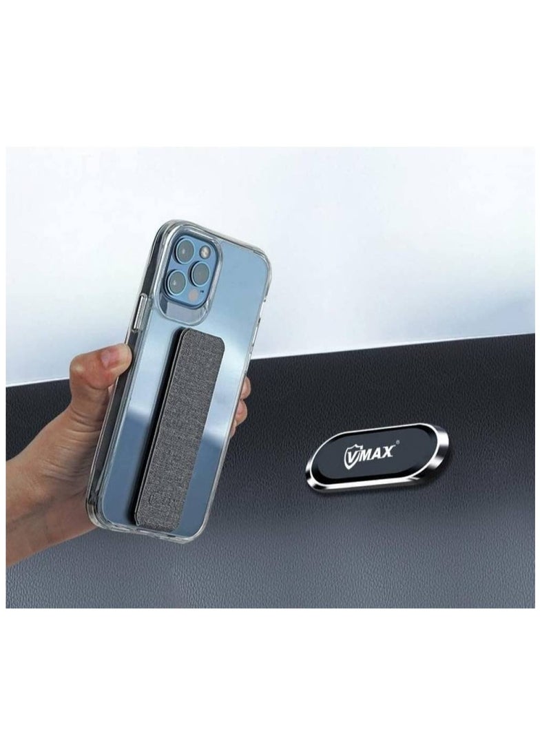 VMAX Extreme Shock Eliminator iPhone 15 Plus with Transparent clamp and back cover, Magnetic Phone back grip, Lens Protection for the camera, Leather Bracelet for mobile charging - Image 3