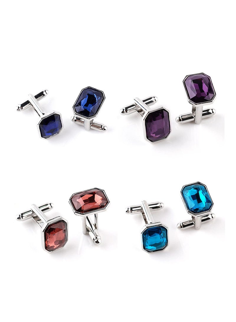SYOSI 4 Pairs Cufflinks Set, fashion Cufflinks Set for Men, Women, Tuxedo Shirt Studs Fits Business Wedding Party Jewelry Gift - Image 1
