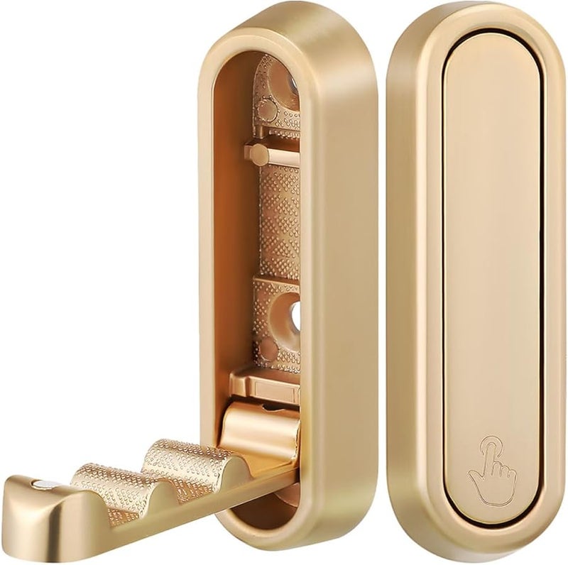 Foldable Zinc Alloy Wall Hooks 2 Pack Heavy Duty Coat Towel Hanger Space Saving Invisible Bathroom Hooks - Image 1