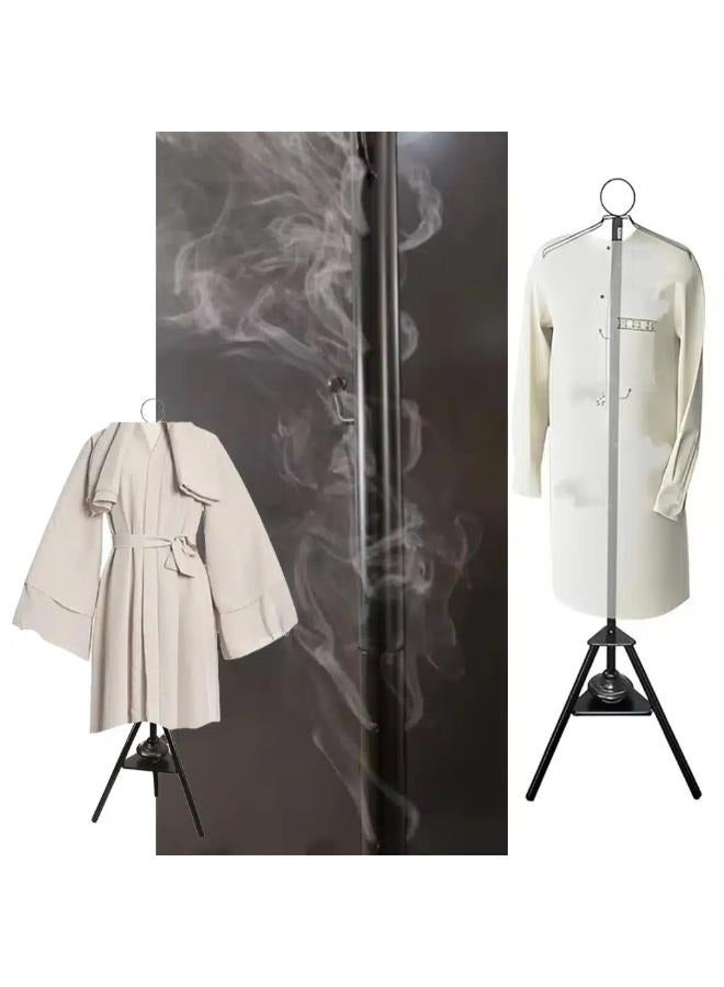 Plynox Modern Clothes Stand with Built-in Incense Burner 175cm long bakhoor burner stand hanger with cloth hooks and holes for steaming clothes(Black) - Image 2