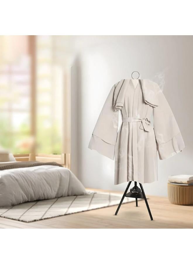 Plynox Modern Clothes Stand with Built-in Incense Burner 175cm long bakhoor burner stand hanger with cloth hooks and holes for steaming clothes(Black) - Image 5