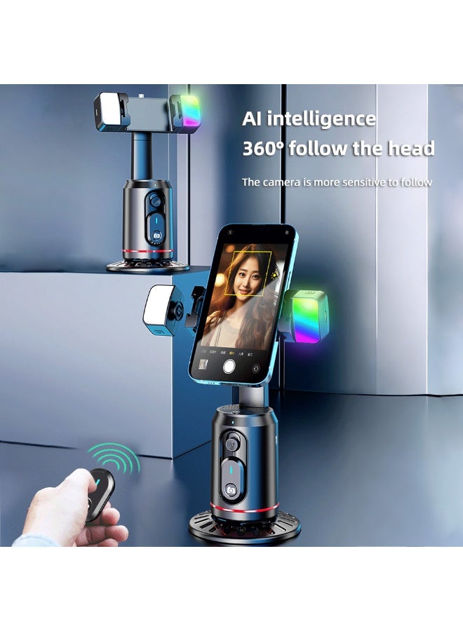 Smart Tripod with Auto Face Tracking, 360° Rotation, Rechargeable Fill Light, Remote Control - Ideal for Vlogs, Livestreams, Videos, and Tiktok - Image 3