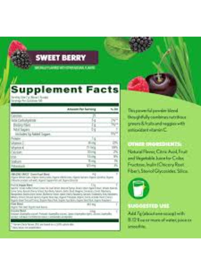 Amazing Grass, Super Greens, Antioxidant, Sweet Berry, 700 g - Image 4