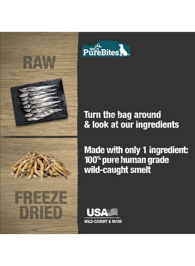 بيور بيتيس مكافآت الكلاب المجففة بالتجميد من PureBites Wild Smelt، مكون واحد، صُنع في الولايات المتحدة الأمريكية، 2.1 أونصة - Image 2