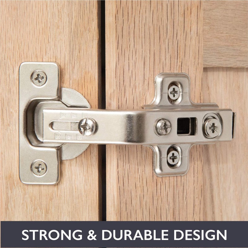 Ilyapa Corner Cabinet Hinges Satin Nickel  2 Pack - Self Closing 135 Degree Lazy Susan Kitchen Cabinet Door Hinge Hardware - Image 3