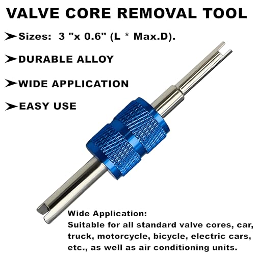 Aracey Air Conditioning Valve Core Kit | Car & Home AC R12 R134a Teflon Seal Refrigeration Schrader Valve Core with Valve Stem Core Rmover Tool Air Conditioning AC System Charging Port Seal Caps Kit - Image 3