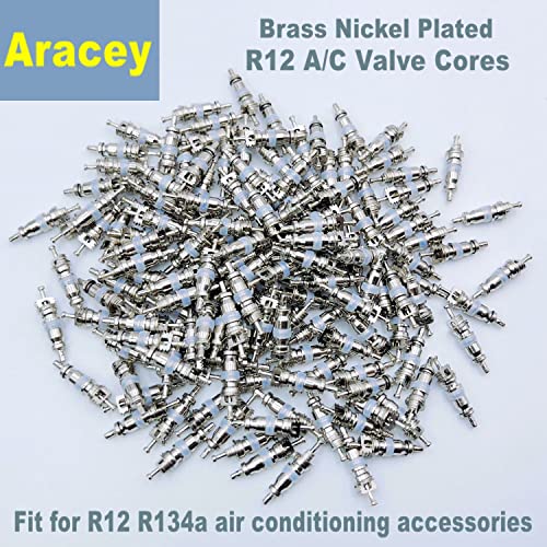 Aracey Air Conditioning Valve Core Kit | Car & Home AC R12 R134a Teflon Seal Refrigeration Schrader Valve Core with Valve Stem Core Rmover Tool Air Conditioning AC System Charging Port Seal Caps Kit - Image 5