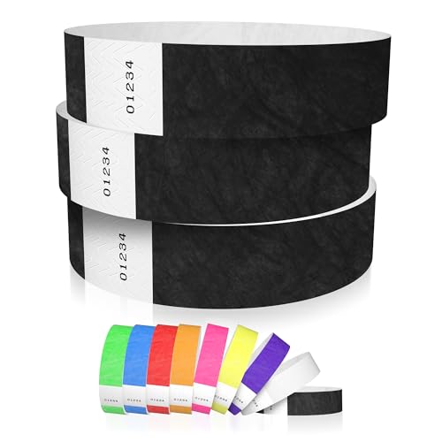 Wristco 600 WristCo Black Tyvek Wristbands for Events - Comfortable Tear Resistant Paper Bracelets ID Wrist Bands for Concerts Festivals Admission Party Identification - Image 1