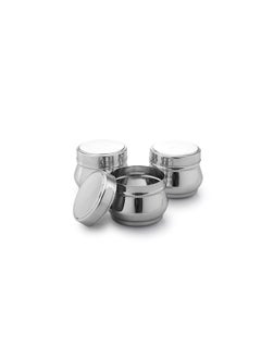 Expresso Expresso Stainless Steel Small/Mini Box Dabba/Container/Storage Box, Capacity-150Ml Each, Set Of 3, Silver  - Image 2