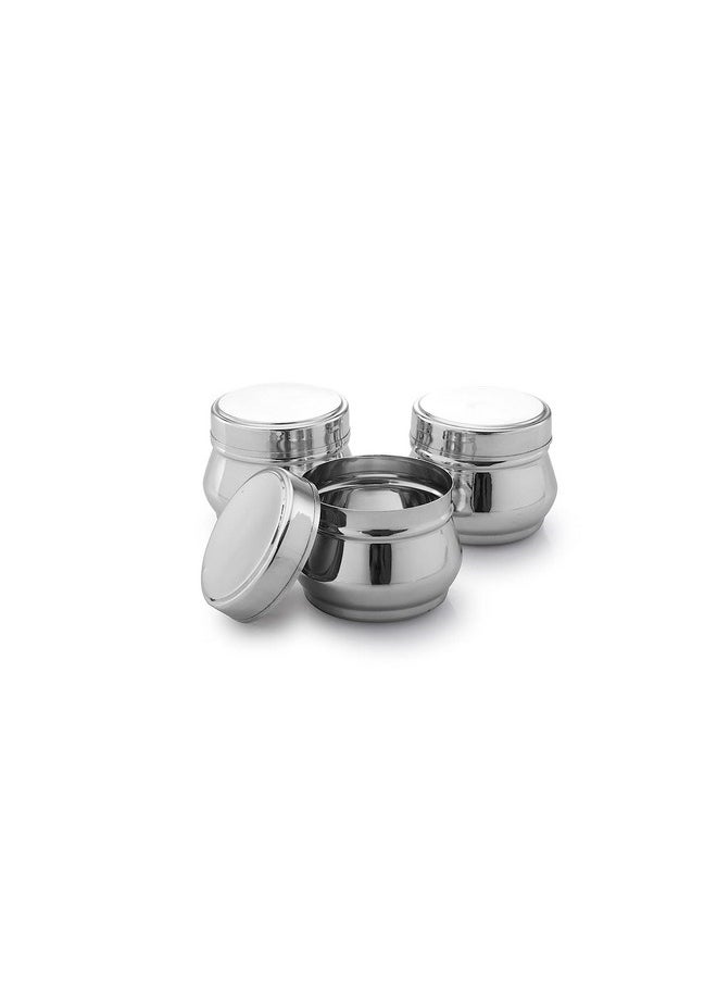 Expresso - Expresso Stainless Steel Small/Mini Box Dabba/Container/Storage Box, Capacity-150Ml Each, Set Of 3, Silver - Image 1