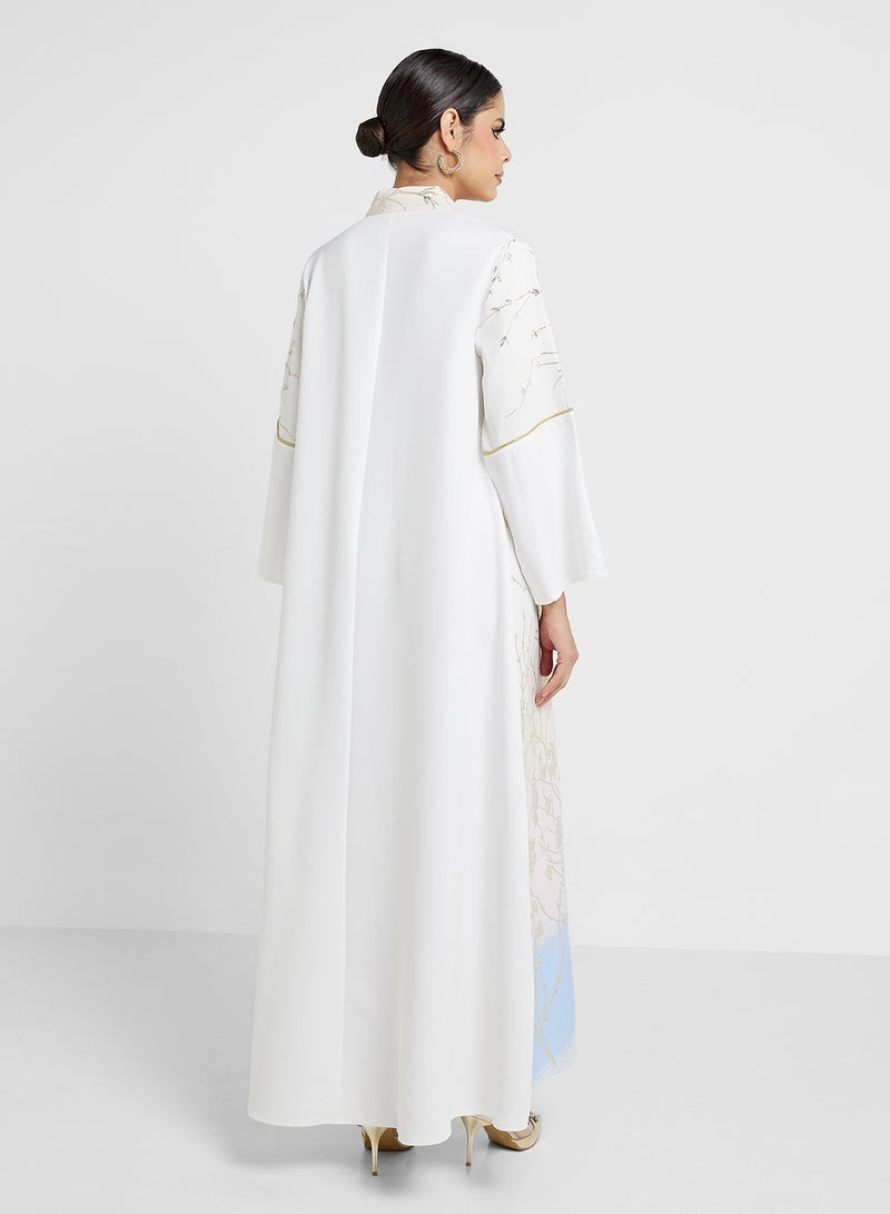 Khizana Embroidered Abaya With Ombre Print - Image 2