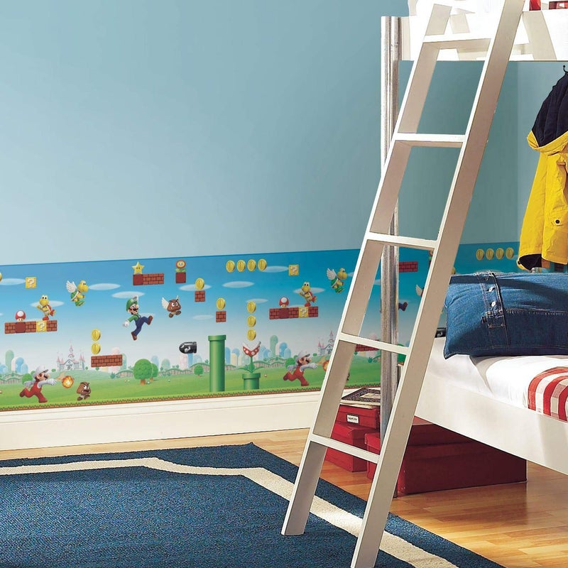 RoomMates RMK11193BD Nintendo New Super Mario Bros. Peel and Stick Wallpaper Border, red, blue, green - Image 3