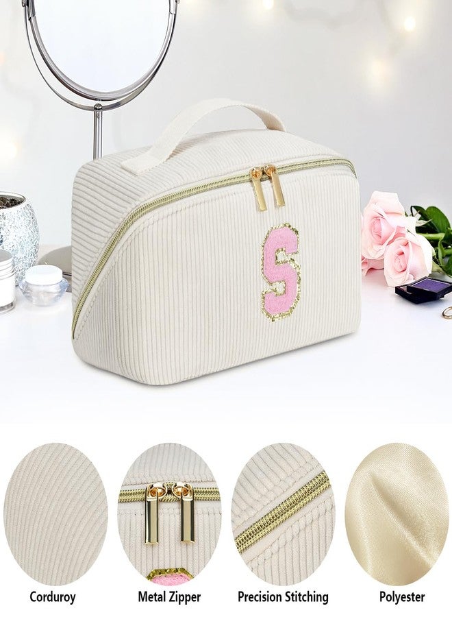 DTBG Personalized Initial Makeup Bag, Graduation Gift for Her Cosmetic Travel Bag Women, Large Capacity Stuff Bag Birthday Gifts for Teen Girl Gift Trendy Stuff - L - Image 4