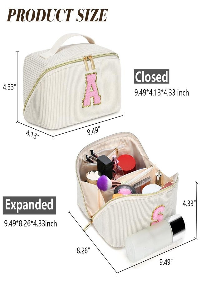 DTBG Personalized Initial Makeup Bag, Graduation Gift for Her Cosmetic Travel Bag Women, Large Capacity Stuff Bag Birthday Gifts for Teen Girl Gift Trendy Stuff - L - Image 2