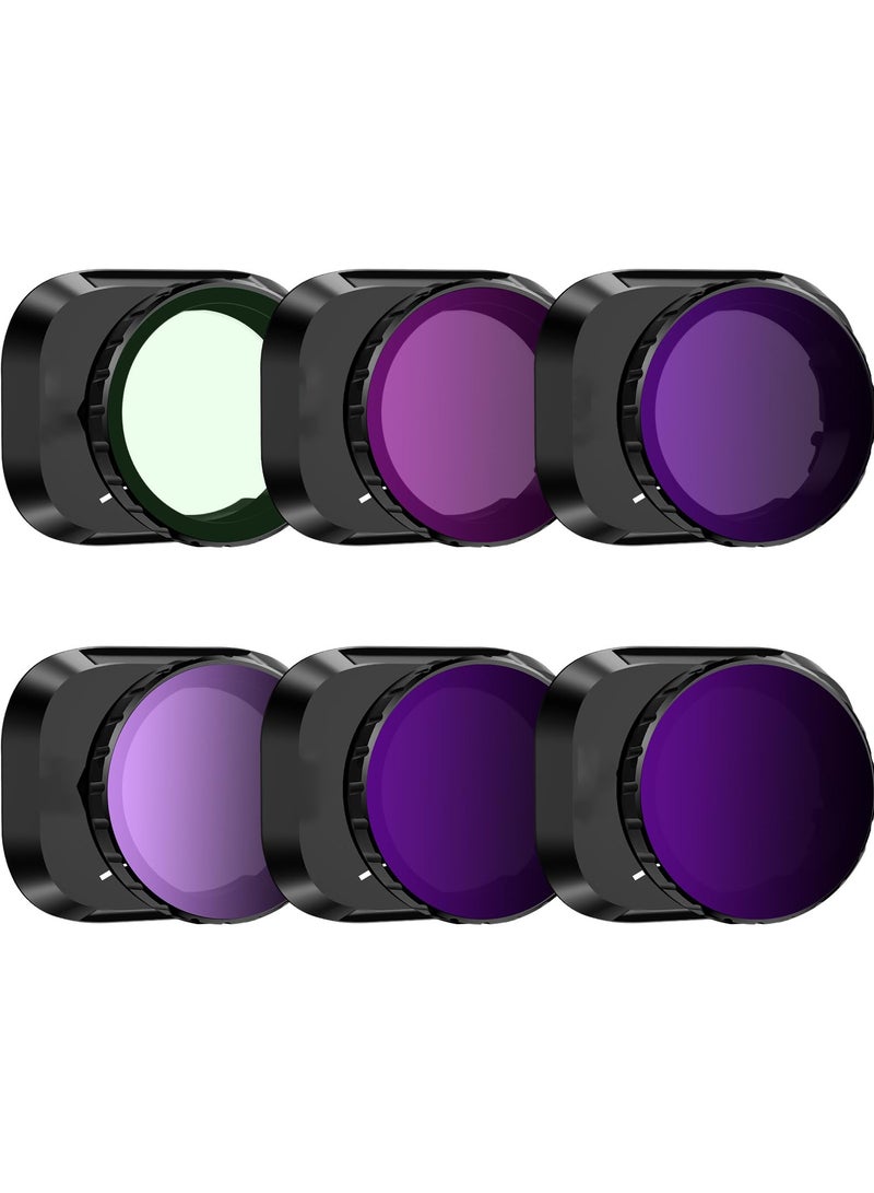 SOLARAE Mini 4 Pro Filters Set Accessories, 6 Pack CPL, ND8/PL, ND16/PL, ND32/PL, ND64/PL, ND128/PL Neutral Density Filter Compatible with DJI Mini 4 Pro Drone Lens Accessory (Aluminum Alloy Frame) - Image 1